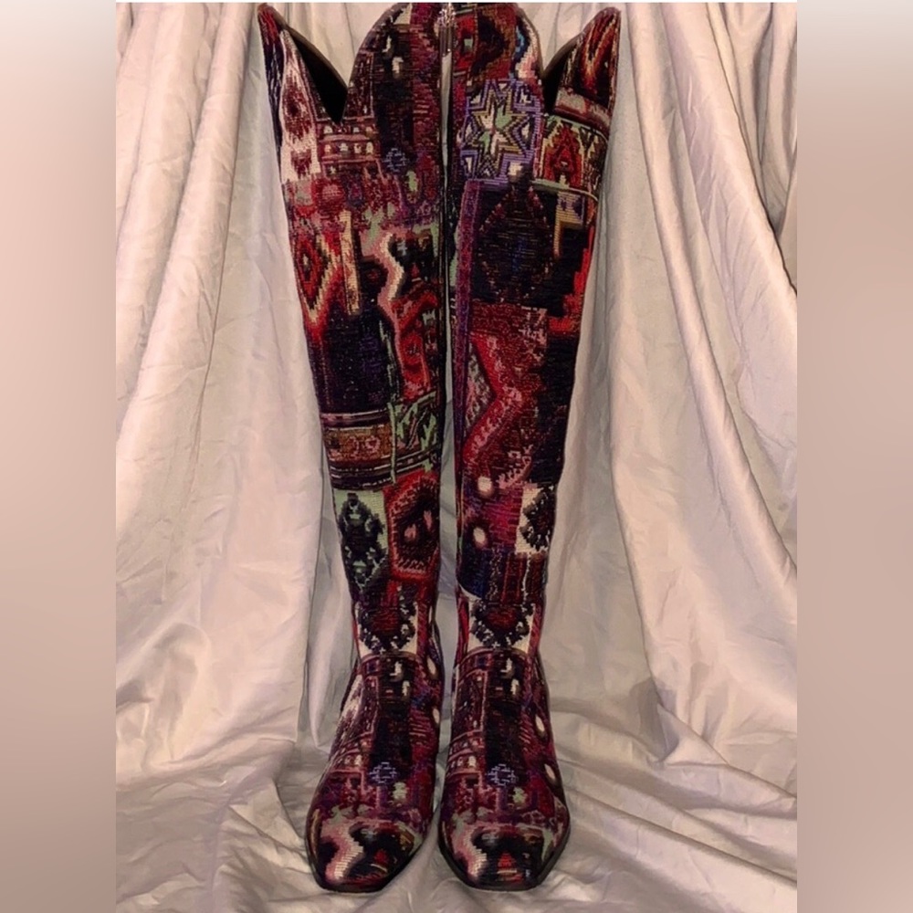 Jessica Simpson “Ravyn” over the knee boot, Red Combo, size 6.5 M